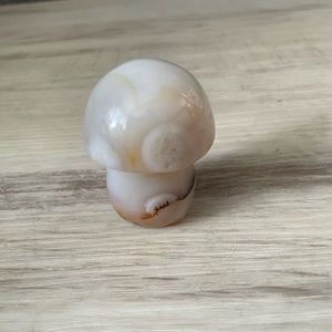 White Agate Carved Mushroom